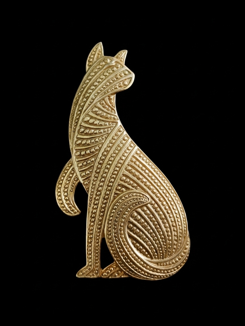 HUGE Vintage Figural Cat Brooch